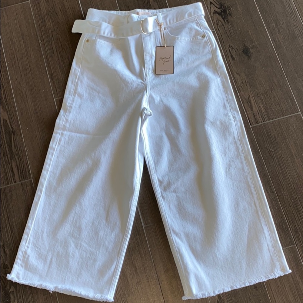 Wide Leg White Cropped Pant Ted Baker